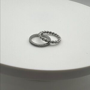 202.‎ QUDO set of 2 stainless steel stackable rings